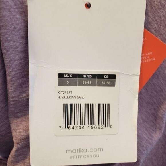 Marika NWT Dry Wik Heather Purple Cutout back Active gym yoga Top size Small - Picture 5 of 5